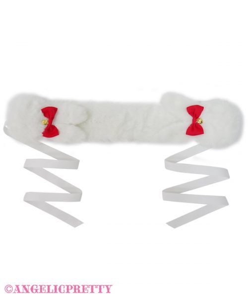 Fuwa Fuwa Bunny Headdress - White x Red