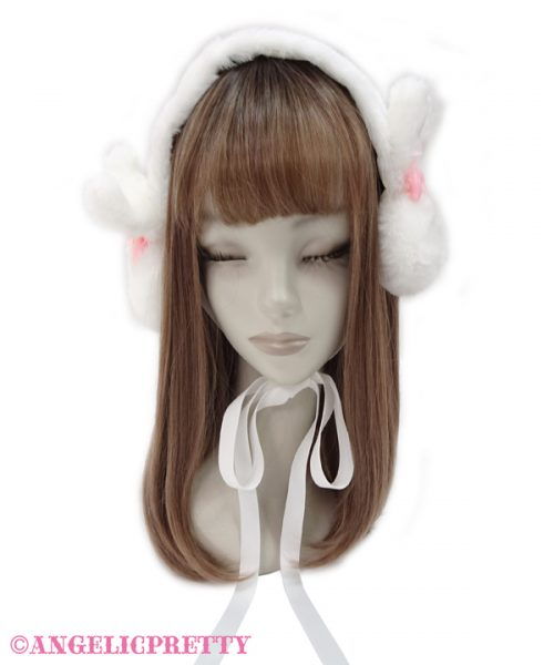 Fuwa Fuwa Bunny Headdress - White x Red