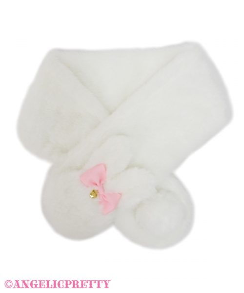 Fuwa Fuwa Bunny Scarf - White x Pink