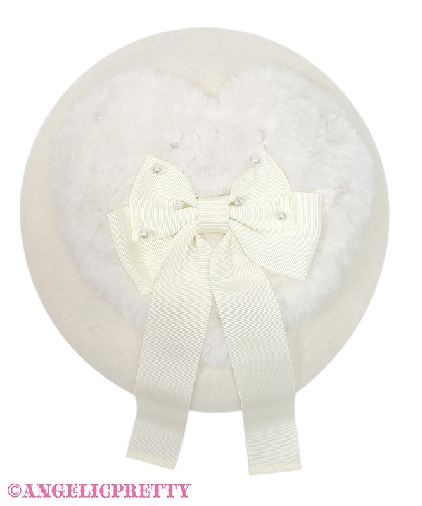Fuwa Fuwa Heart Beret - Ivory
