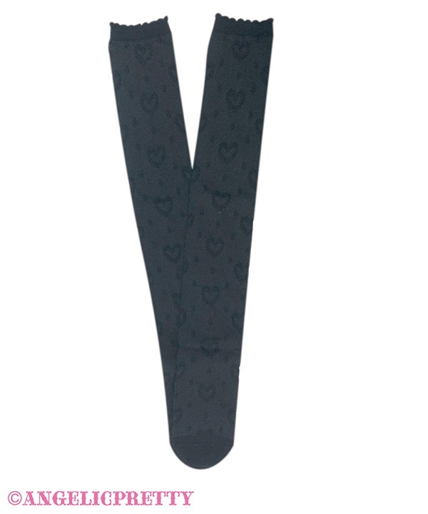 Fuwa Fuwa Heart Over Knee - Black