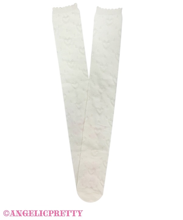 Fuwa Fuwa Heart Over Knee - White