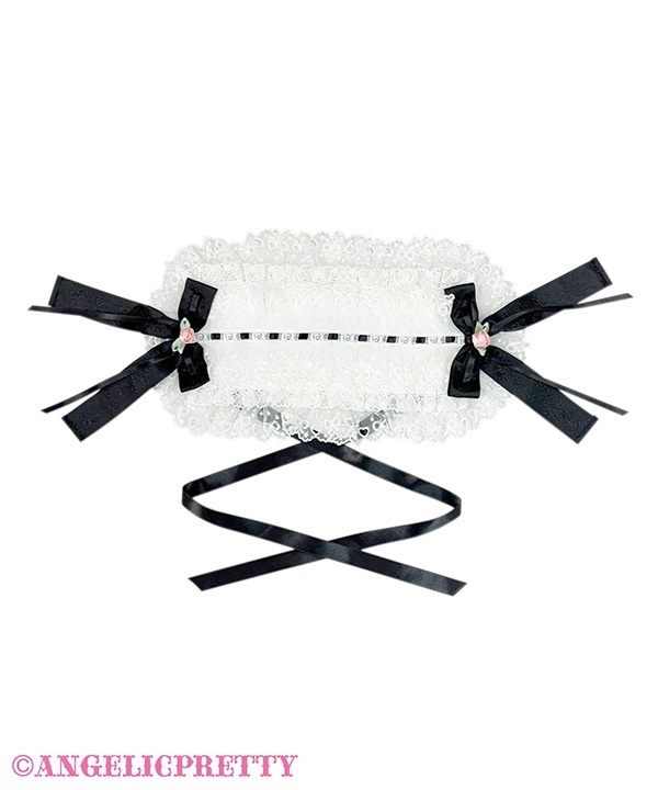 Fuwa Fuwa Lace Headdress - White x Black