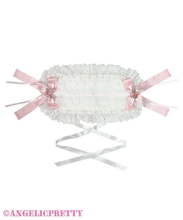 Fuwa Fuwa Lace Headdress - White x Pink