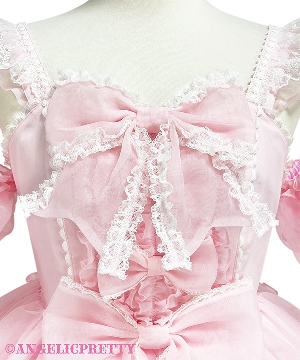 Fuwa Fuwa Ribbon Doll Dress - Pink x Black [252J09-020692-pkbk