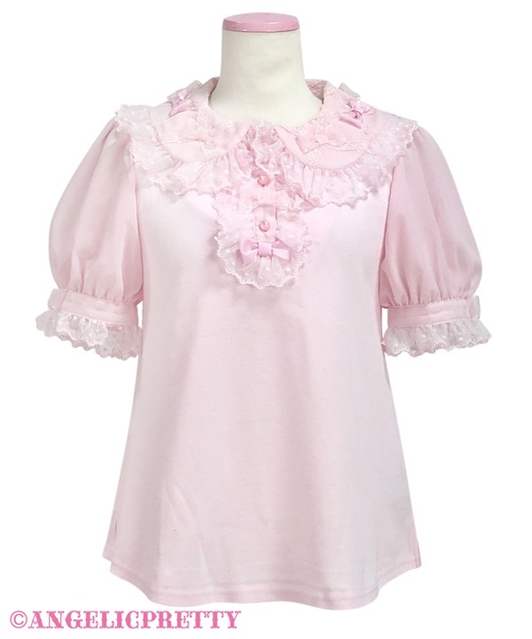 Fuwa Fuwa Ribbon Short Sleeve Cutsew - Pink