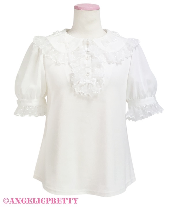 Fuwa Fuwa Ribbon Short Sleeve Cutsew - White