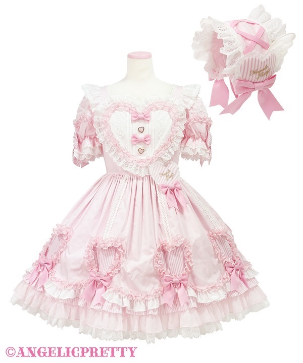 Fuwa Fuwa Wing Heart One Piece Set - Pink