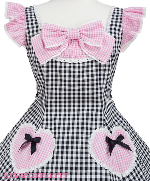 Gingham Sherbet Jumperskirt - Red x Pink
