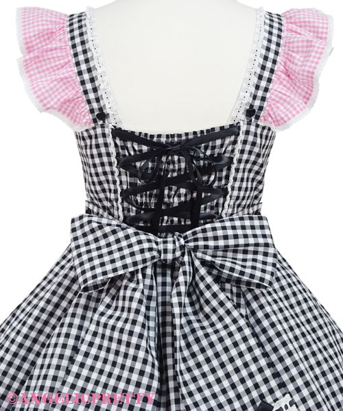 Gingham Sherbet Jumperskirt - Red x Pink