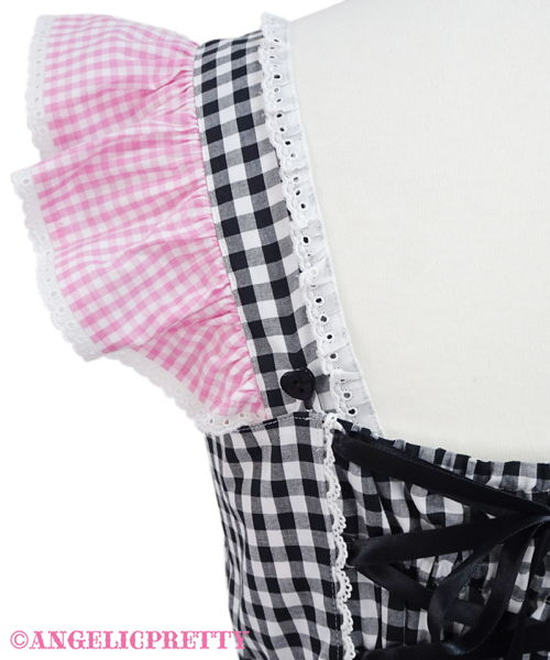 Gingham Sherbet Jumperskirt - Red x Pink