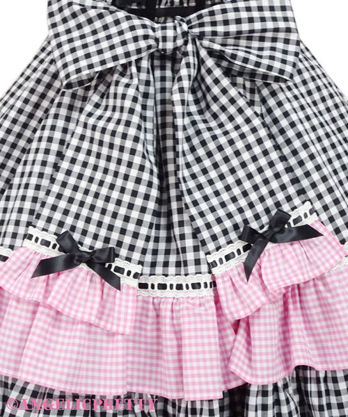 Gingham Sherbet Jumperskirt - Red x Pink