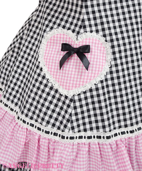 Gingham Sherbet Jumperskirt - Red x Pink