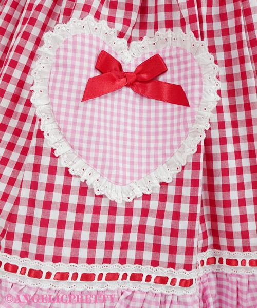 Gingham Sherbet One Piece - Red x Pink