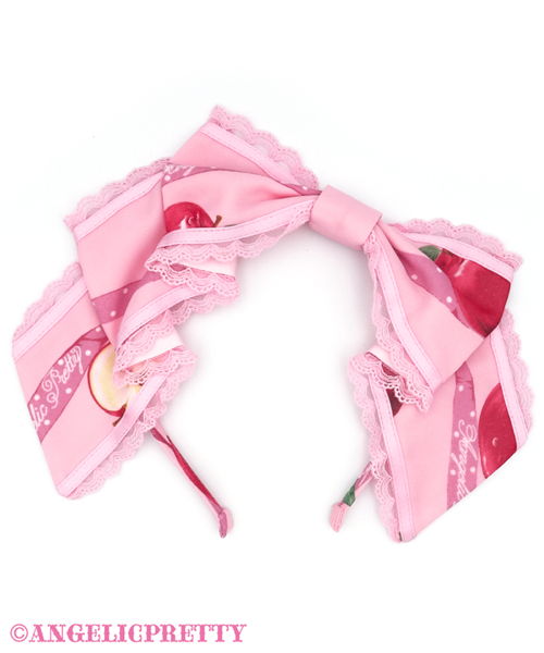 Girly Apples Headbow - Pink
