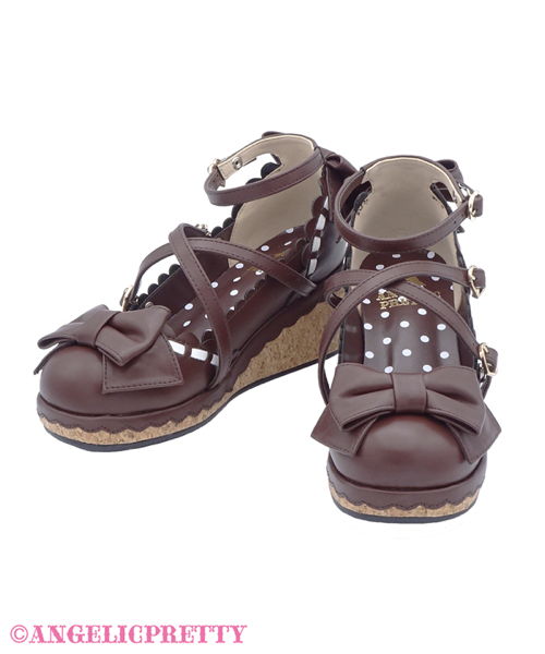 Girly Cork Sole Shoes (S) - Brown