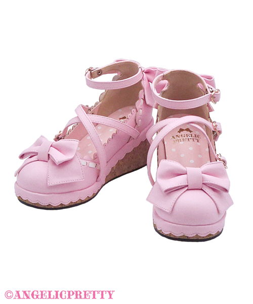 Girly Cork Sole Shoes (L) - Pink