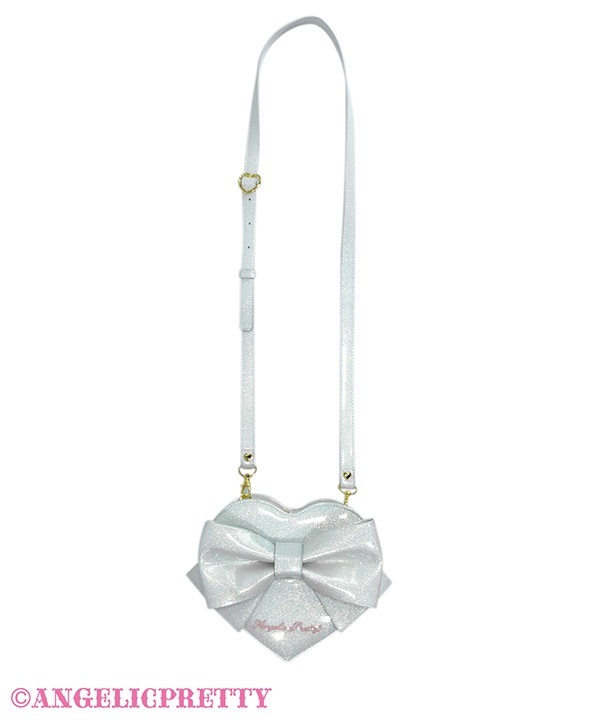 Glitter POP DECO Hearts Pochette - White