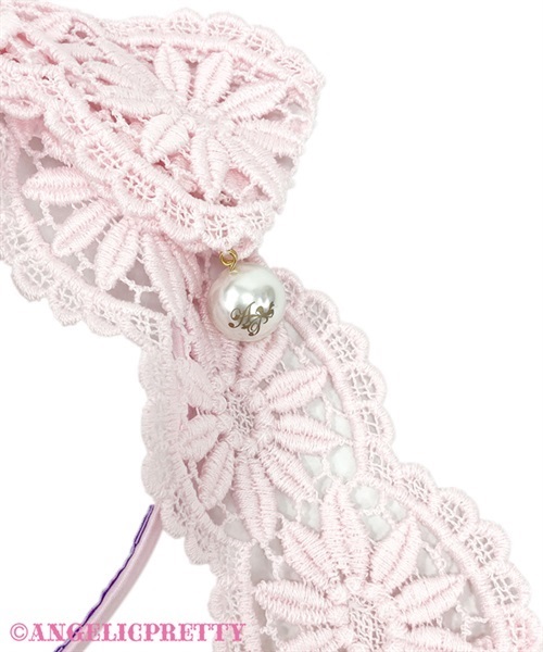 Grace Lace Headbow - Pink - Click Image to Close