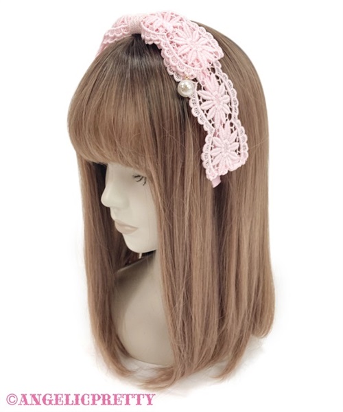 Grace Lace Headbow - Pink
