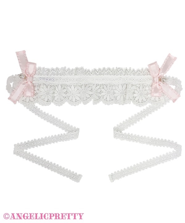 Grace Lace Headdress - White x Pink - Click Image to Close