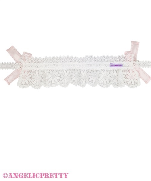 Grace Lace Headdress - White x Pink - Click Image to Close