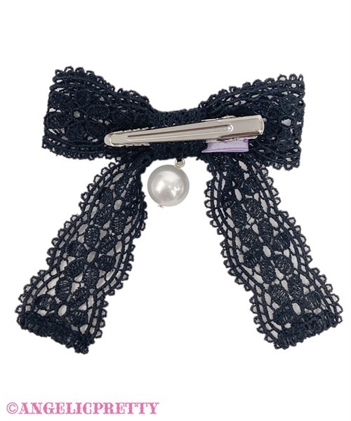 Grace Lace Ribbon Clip Set - Black - Click Image to Close