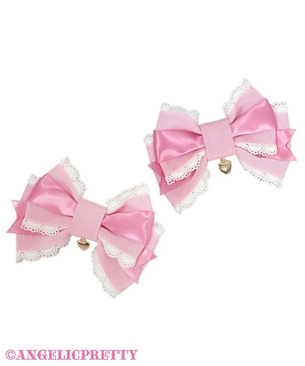 Haishoku Ribbon Clip Set - Pink x Deep Pink