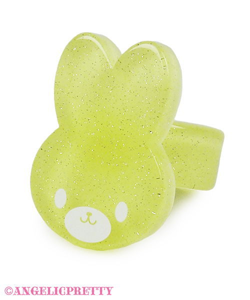 Happy Bunny Ring - Yellow - Click Image to Close