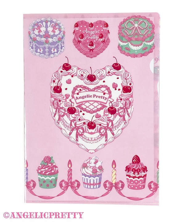 Happy Cakes Clear File - Pink