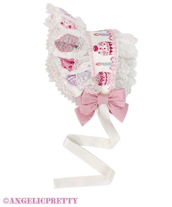 Happy Cakes Half Bonnet - White