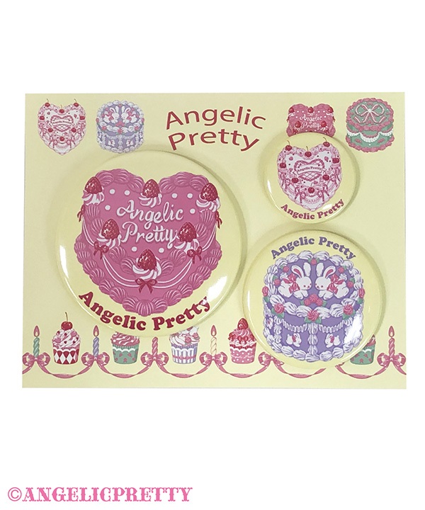 Happy Cakes Pin Badge Set - Yellow