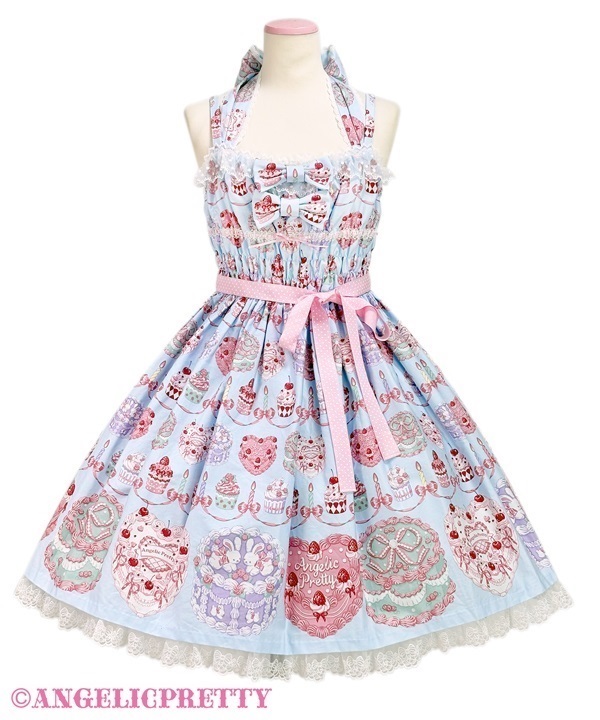 Happy Cakes Shirring Jumperskirt - Sax