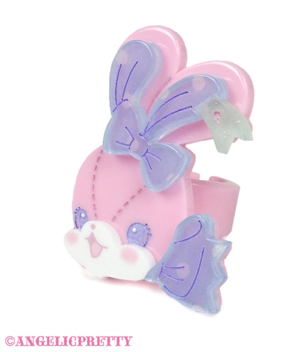 Happy Lyrical Bunny Ring - Pink