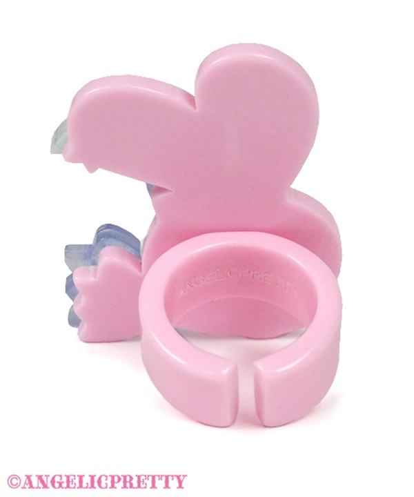 Happy Lyrical Bunny Ring - Pink