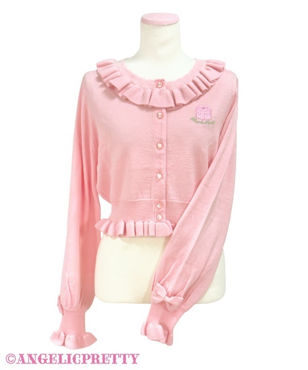 Hat Box Embroidered Knit Cardigan - Pink