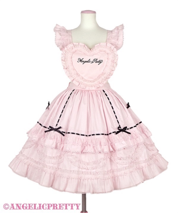 Heart Apron Skirt - Pink