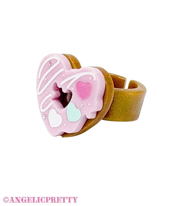 Heart Fancy Donut Ring - Pink