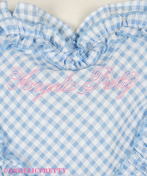 Heart Gingham Frill Apron - Red
