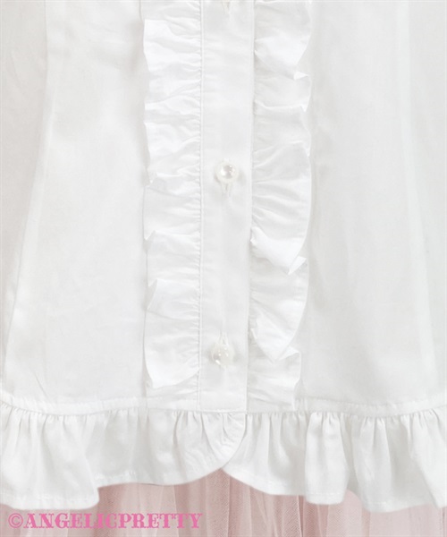 Heart Lace Short Sleeve Blouse - White - Click Image to Close