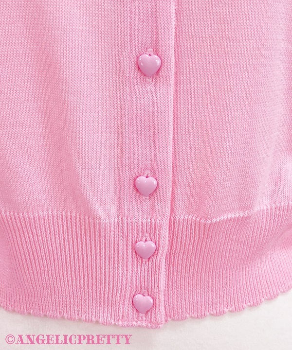 Heart Patch Knit Cardigan - Pink