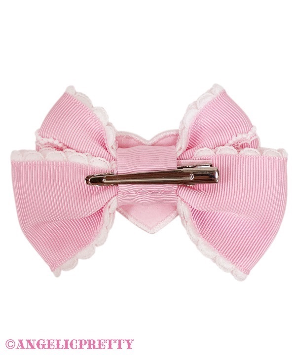 Heart Patch Ribbon Clip Set - Lavender