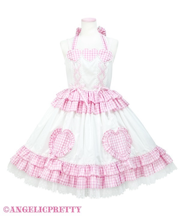 Heart Picnic Jumperskirt - White