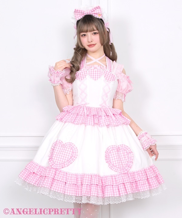 Heart Picnic Jumperskirt - White - Click Image to Close