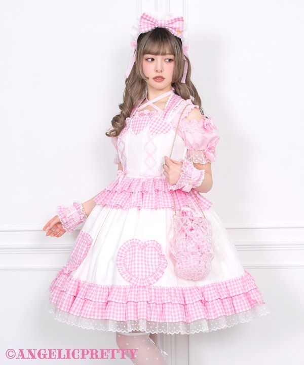 Heart Picnic Jumperskirt - White - Click Image to Close