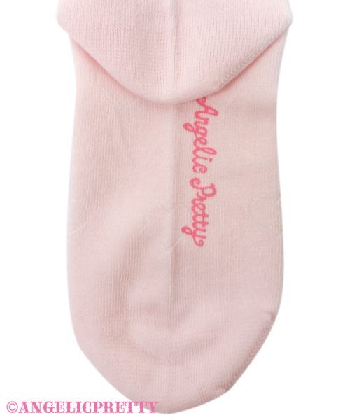 Heart Picot Ribbon Crew Socks - Pink - Click Image to Close