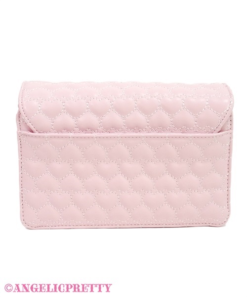 Heart Quilted Pochette - Deep Pink