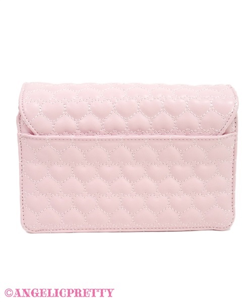 Heart Quilted Pochette - Deep Pink - Click Image to Close