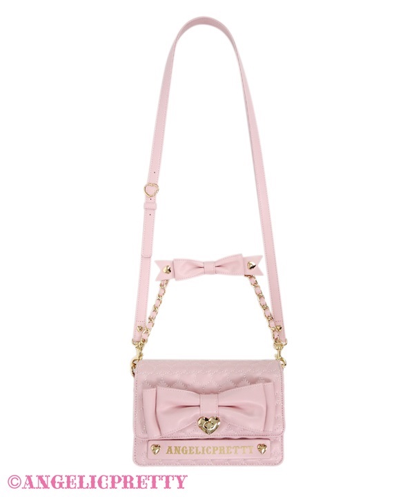 Heart Quilted Pochette - Pink