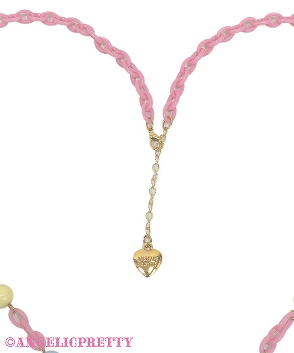 Heart Rattle Necklace - Pink